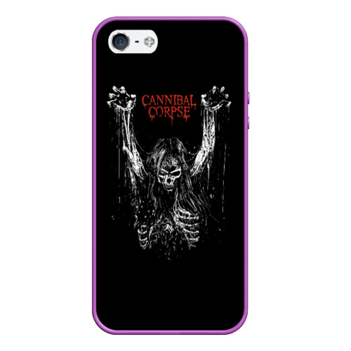 Чехол для iPhone 5/5S матовый Cannibal Corpse, цвет фиолетовый