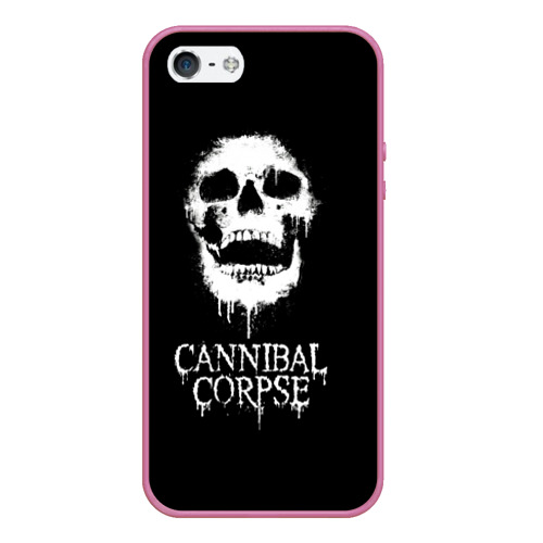 Чехол для iPhone 5/5S матовый Сannibal Сorpse $$$, цвет малиновый