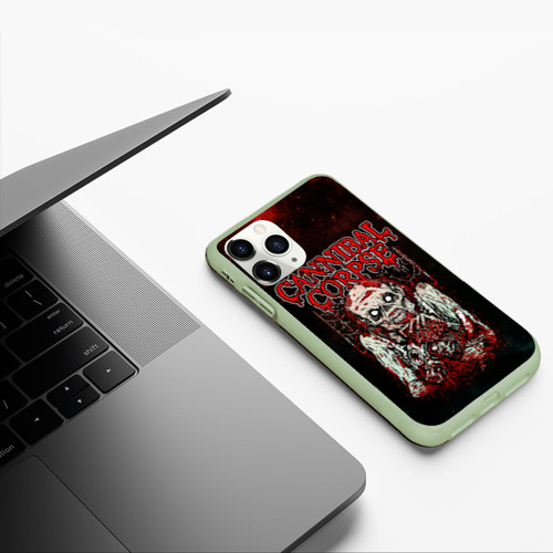 Чехол для iPhone 11 Pro матовый Cannibal Corpse, цвет салатовый - фото 5