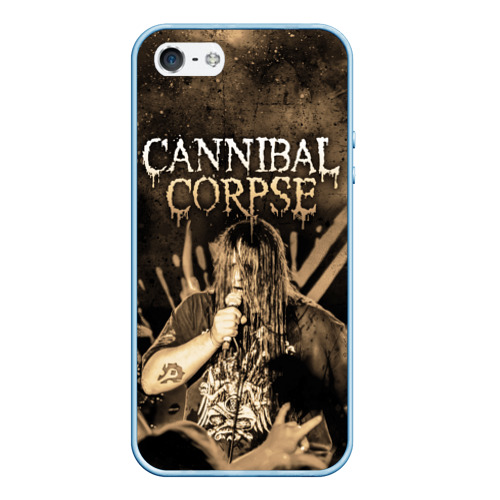 Чехол для iPhone 5/5S матовый Cannibal Corpse, цвет голубой