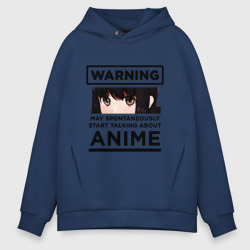 Мужское худи Oversize хлопок Warning anime