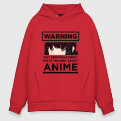 Мужское худи Oversize хлопок Warning anime