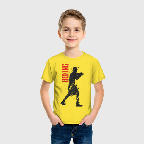 Детская футболка хлопок Боксер, цвет желтый - фото 3