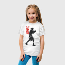 Футболка с принтом Боксер для ребенка, вид на модели спереди №3. Цвет основы: белый