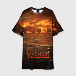 Детское платье 3D Valheim корабли