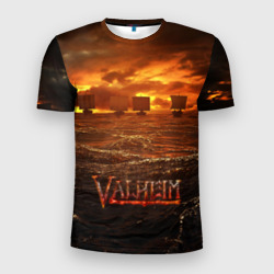 Мужская футболка 3D Slim Valheim корабли