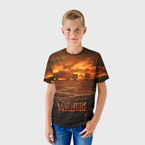 Детская футболка 3D Valheim корабли, цвет 3D печать - фото 3