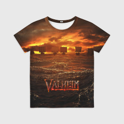 Детская футболка 3D Valheim корабли