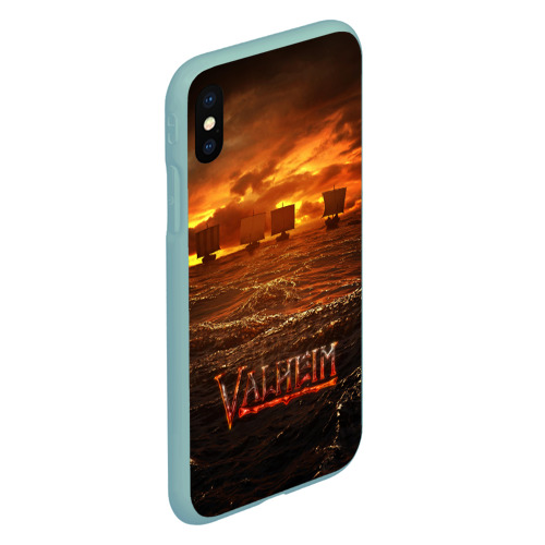 Чехол для iPhone XS Max матовый Valheim корабли, цвет мятный - фото 3