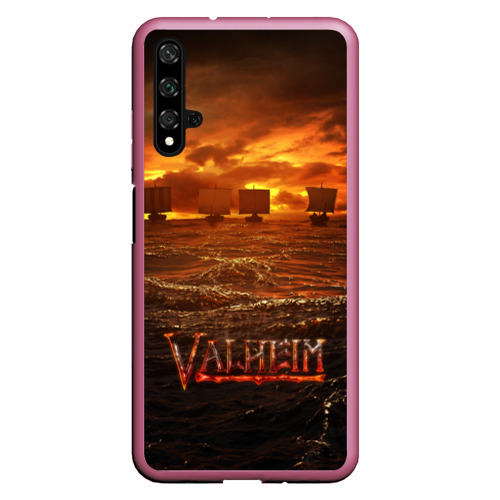 Чехол для Honor 20 Valheim корабли, цвет малиновый