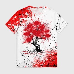 Мужская футболка 3D Цветение сакуры