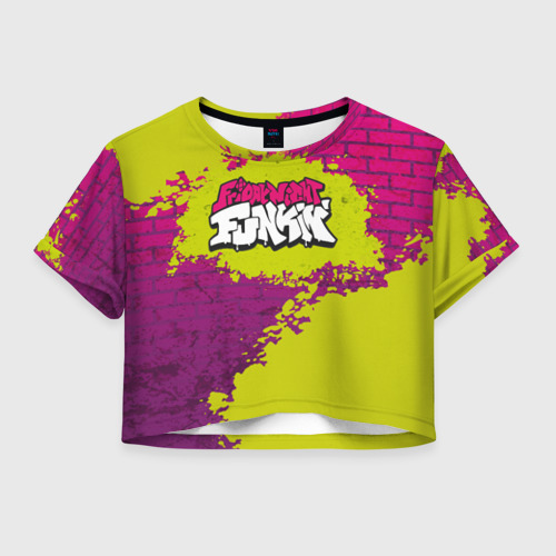 Женская футболка Crop-top 3D Friday Night Funkin Кислотный, цвет 3D печать