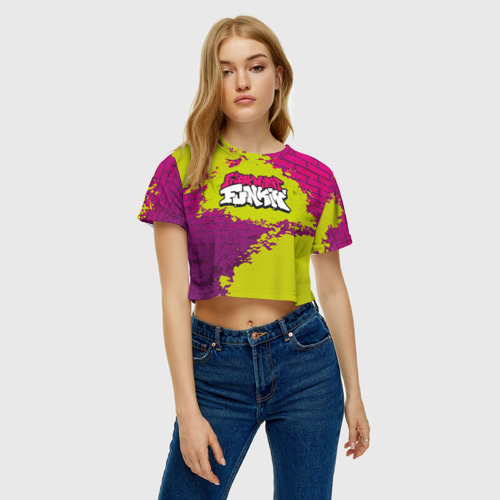 Женская футболка Crop-top 3D Friday Night Funkin Кислотный, цвет 3D печать - фото 3