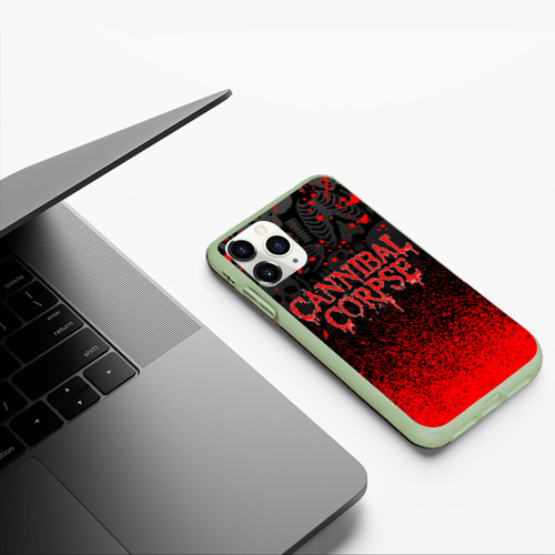 Чехол для iPhone 11 Pro матовый Cannibal Corpse, цвет салатовый - фото 5