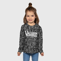 Детский лонгслив 3D Valheim logo black white - фото 2