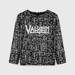 Детский лонгслив 3D Valheim logo black white