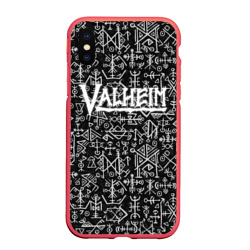 Чехол для iPhone XS Max матовый Valheim logo black white