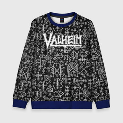 Детский свитшот 3D Valheim logo black white