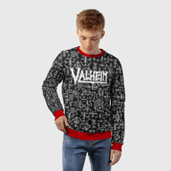 Детский свитшот 3D Valheim logo black white - фото 2