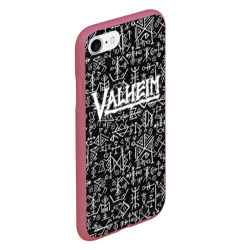 Чехол для iPhone 7/8 матовый Valheim logo black white - фото 2