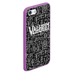 Чехол для iPhone 5/5S матовый Valheim logo black white - фото 2