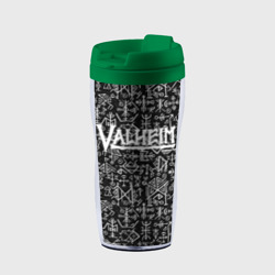 Термокружка-непроливайка Valheim logo black white