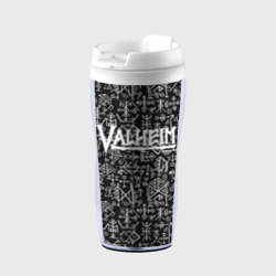 Термокружка-непроливайка Valheim logo black white