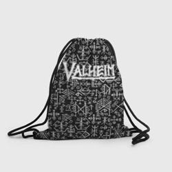 Рюкзак-мешок 3D Valheim logo black white