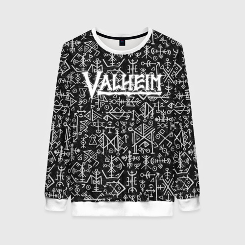 Женский свитшот 3D Valheim logo black white, цвет 3D печать