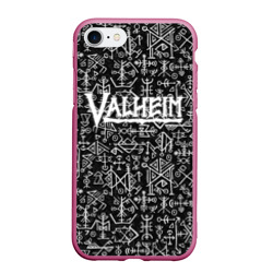 Чехол для iPhone 7/8 матовый Valheim logo black white