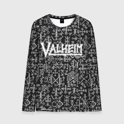 Мужской лонгслив 3D Valheim logo black white