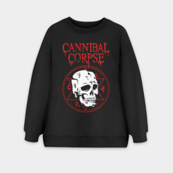 Женский свитшот oversize без начеса хлопок Cannibal Corpse