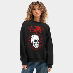 Женский свитшот oversize без начеса хлопок Cannibal Corpse - фото 2