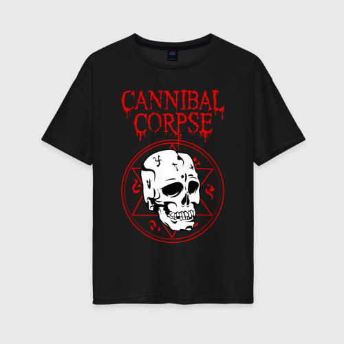 Женская футболка из хлопка оверсайз с принтом Cannibal Corpse, вид спереди №1