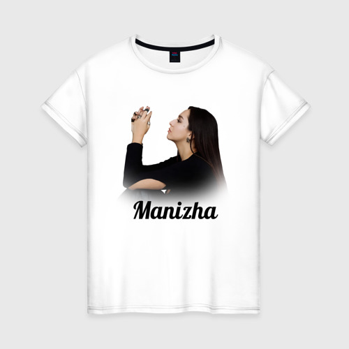 Женская футболка из хлопка с принтом Манижа Далеровна  Сангин, вид спереди №1