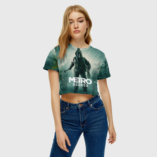 Женская футболка Crop-top 3D Metro  exodus, цвет 3D печать - фото 4