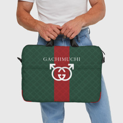 Сумка с принтом Gachi Gucci для любого человека, вид спереди №3. Цвет основы: белый