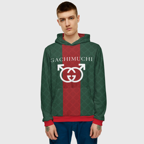 Мужская толстовка 3D Gachi Gucci, цвет красный - фото 3