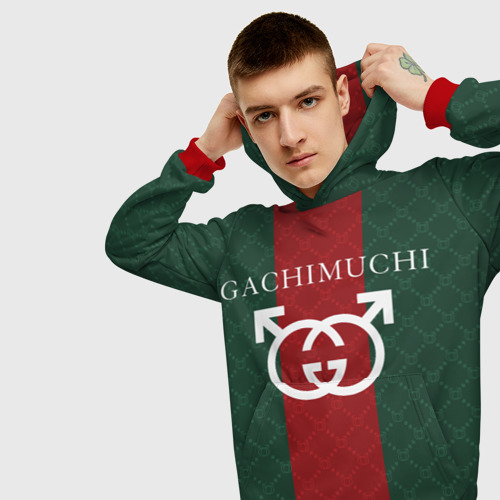 Мужская толстовка 3D Gachi Gucci, цвет красный - фото 5