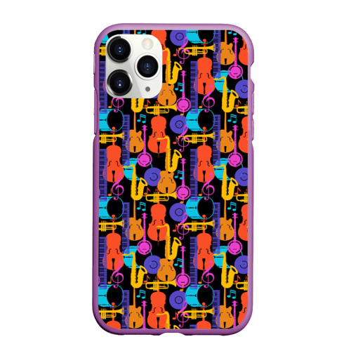 Чехол для iPhone 11 Pro Max матовый Джаз, цвет фиолетовый
