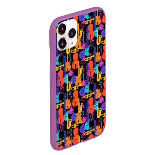 Чехол для iPhone 11 Pro Max матовый Джаз, цвет фиолетовый - фото 3