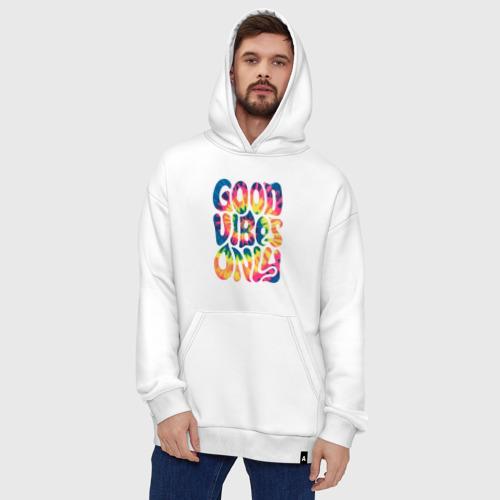 Худи SuperOversize хлопок Good vibes only - фото 5