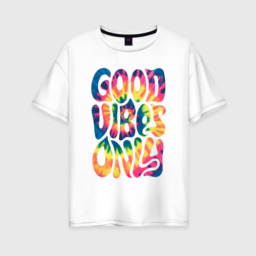 Женская футболка хлопок Oversize Good vibes only