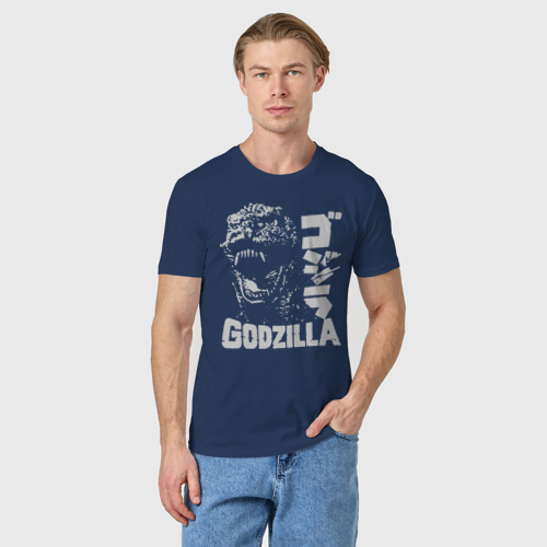 Мужская футболка хлопок GODZILLA, цвет темно-синий - фото 3