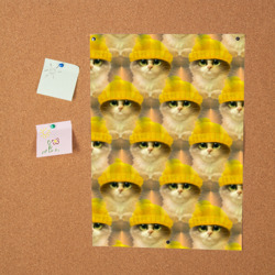 Постер Котята паттерн оранжевый - фото 2