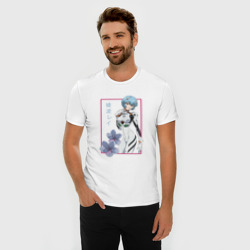 Мужская футболка хлопок Slim Рей Аянами Evangelion - фото 2