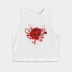 Женская укороченная майка-топ хлопок Cannibal Corpse