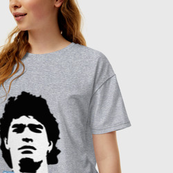 Женская футболка хлопок Oversize Марадона - фото 2