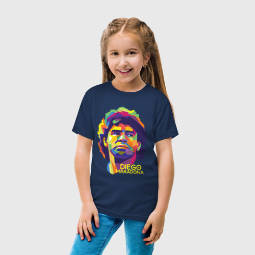 Детская футболка хлопок Марадона, цвет темно-синий - фото 5