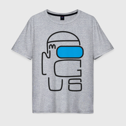 Мужская футболка хлопок Oversize с принтом АМОНГ АС ШРИФТ | AMONG US TYPE, вид спереди #2